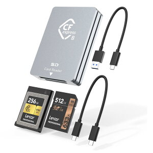 CFexpress Type B SD J[h[_[ USB CAfAXbgUSB 3.2 10Gbps CFexpress Type BJ[h[_[ Android/Windows/Mac OS/LinuxΉAUSB C - USB/USB AP[ut A~jE