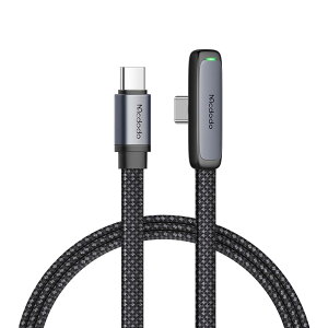 Mcdodo L^ 90xȂ Type-C to Type-C P[u 1.8m ϋv fh~ iC҂ LED\Cgt PD 65W }[d f[^] USB-C@Ή (ubN, Type-C to Type-C Ή)