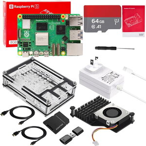 Vesonn Raspberry Pi 5 8GB Zbg ZK}[Nt Yx[pC5 8GB{[h/64GBJ[h//5.1V 5A USB-Type-C dA_v^[/ANeBupq[gVN/AN9wP[X/Micro HD OutP[uC