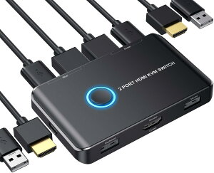KVMXCb`AABLEWE HDMI KVMؑ֊ 21o PCؑ֊ 4K𑜓x HDj^[ }EX L[{[h v^[Lłؑ֊ dsv USBP[u2{HDMIP[u2{t {t