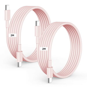 USB C P[u  2M+2M PDΉ 60W}[d ܂ȂP[u USB-C & USB-C P[u f[^] ϋv fh~ fo͕s Type C to Type C P[u for iPhone 16/15 Pro/Plus/Pro MaxAMacBook Pro/AirAiPad