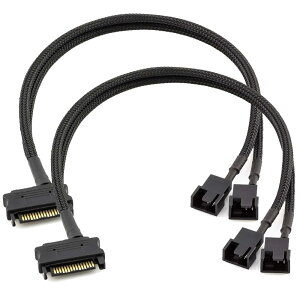 Kiligen 2 SATA  2 EFC 3 s / 4 s PMW 12V PC P[Xt@dA_v^P[uA3 s܂ 4 s (PWM RlN^)  15 s SATA Rs[^N[[pt@dP[u