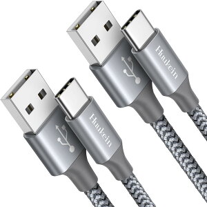 Huukein USB Type C ケーブル【1m/2本セット】タイプC ケーブル QC3.0対応 急速充電 USB-A & USB-C ケーブル 断線防止Phone 16/15 16/15 Pro 16/15 Plus/Galaxy S24 S23 S22 A53/FireHD10 8その他 Android 等 USB-C機器対応
