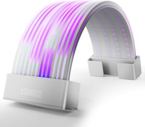 AsiaHorse �X���[�u�P�[�u���p ARGB LED���C�g�X�g���b�v �J�o�[�L�b�g 3*8�s�� 25.5 CM ARGB 5V 3�s�� 108 LED�����v�r�[�Y ����20,000���Ԃ̎g�p���� Asus Aura ASRock GIGABYTE MSI RGB�Ƃ�RGB �݊������� AURORA-108-3