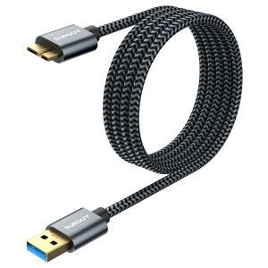 SUNGUY USB3.0 P[u MicroB 1.5M ^CvAIX - }CN^CvBIX USBP[u OtHDD/SSD n[hhCu/HDJȂǑΉ }CNBϊP[u f[^] 1.5m O[