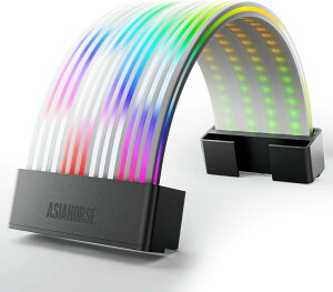 AsiaHorse �X���[�u�P�[�u���p ARGB LED���C�g�X�g���b�v �J�o�[�L�b�g 3*8�s�� 25.5 CM ARGB 5V 3�s�� 108 LED�����v�r�[�Y ����20,000���Ԃ̎g�p���� Asus Aura ASRock GIGABYTE MSI RGB�Ƃ�RGB �݊������� AURORA-108-3