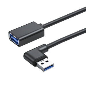 KKM-ラブショー【JCT請求書発行可能】USB 3.0 L型 上下左右90°方向変換ケーブル タイプAオス- タイプAメス 超高速 5Gbpsのデータ転送同期リード USB 3.0 延長ケーブル (0.3m 左向)