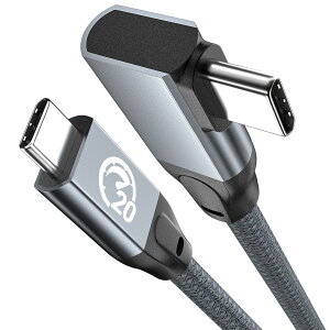UseBean USB Type C ケーブル L字型 1M, 4K/60Hz 映像出力 USB 3.2 Gen 2X2 20Gbpsデータ転送 PD対応100W超急速充電 タイプc充電ケーブル iPhone 15, MacBook, iPad mini/Pro, Matebook, Xperia, Galaxy S24/S23/S22, Sony等Type-c機種対