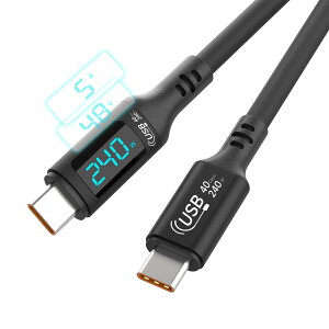 USB4 Type C P[u PD}[d 240Wy48V/5A/WzLEDo̓XN[\ Type-C to Type-CP[u USB4 240W܂ [dP[u 48V/5A}[d/40Gbpsf[^]/8K@60Hzfo/ ϋviC 
