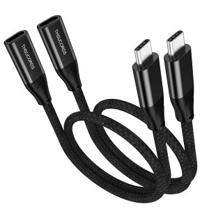 Thsucords USB C P[u 100W 0.5M 2{, USB C 3.2 Gen 2 IX-XR[h 20Gbps f[^] USB C 3.1 Type C 20V/5A [dP[u 4K@60Hz rfIj^[ iCґgP[u Kis