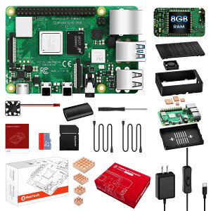 RasTech Raspberry Pi 4 Model B(RAM 8GB) Pi4 8gb Zbg Yx[pC4b/ZK}[Nt/ 32GB̃J[h/ 5V 3A XCb`tdA_v^[/HD OUTP[uC/CAT6lbgP[u/YpCpP
