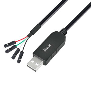 DTECH USB TTL VA ϊ P[u 3.3V 1.8m PL2303 `bvZbg 4s 2.54mm sb` X RlN^ USB TTL VA Ro[^[ P[u Windows 10 8 7 XP Vista Mac