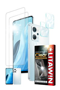 リタウィン OPPO Reno7 A 用 ガラスフィルム CPH2353 用 2枚 カメラフィルム OPG04 用 強化ガラス 気泡レス 保護フィルム フィルム 液晶保護フィルム