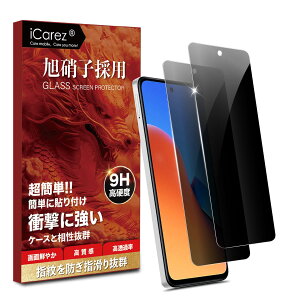 iCarez 覗き見防止フィルム Xiaomi Redmi 12 5G ガラスフィルム 【旭硝子素材製-2枚xのぞき見防止 保護フィルム】Redmi 12 5G のぞき見防止 ガラスフィルム 強化 ガラス 28° 横から見えない 保護フィル