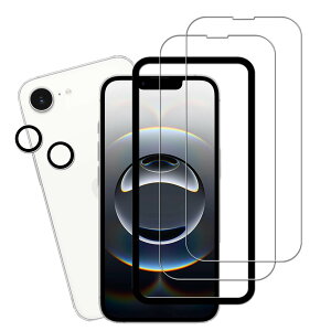 KPNS iPhone16E ガラスフィルム【2+2枚入り+ガイド枠付き】いPhone16e ガラスフィルム (2枚) +カメラフィルム (2枚) 国産硝子素材製 全面保護 強化ガラス 保護 アイフォン16e フィルム