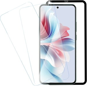 HUAKE 目の疲れ軽減 93% ブルーライトカット【2枚入り 】OPPO Reno 11A 用 ガラスフィルム 保護フィルム