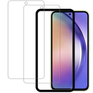 KPNS 【2枚入り+ガイド枠付き】Galaxy A54 5G SC-53D SCG21 ガラスフィルム (2枚) 国産硝子素材製 SC-53D 全面保護 強化ガラス SCG21 保護 フィルム