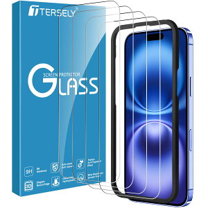 [4 Pack] T Tersely for iphone 16 Plus tB KXtB KX XN[veN^[ dx9H Uh~ Rۍp t Sʕی x Ռz  \tȒP wh~ CA