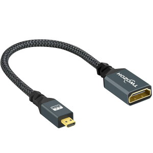 Micro HDMI to HDMIϊA_v^ Twozoh Micro HDMIϊP[u Type D(IX)-Type A(X) P[u- 3D/4K 1080P Gopro Hero 7 6 5 4, Lenovo YogaȂ,Raspberry Pi 4 Ή HDMI}CN Kis