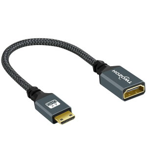 Twozoh Mini HDMI to HDMIϊA_v^ Mini HDMI(IX)-HDMI(X)ϊP[uP[u HDMI P[u ^Cvc (HDMI~j) 3D/4K 2160P,1080P- 20CM Kis