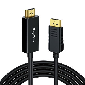 RayCue DisplayPort HDMI ϊP[u1.8M 4K@60Hz fBXvC|[g HDMI ϊ P[u DP(PC) to HDMI(j^[/erjP݂̂̕ϊɑΉ tϊΉ ubN