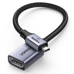 UGREEN 8K@60Hz Micro HDMIP[u Micro HDMI to HDMIϊA_v^[ micro hdmi?hdmi ϊ 3D HDMI2.1 8K 60HzΉ J j^[ er Ή iC҂ A~VF O[ 20cm