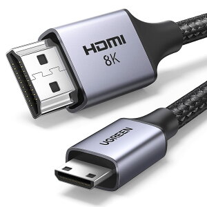 UGREEN hdmi ~jhdmi ϊP[u hdmi 2.1 8K60Hz mini hdmi ϊA_v^ 8K ~jhdmiP[u 2M oʐM er oCj^ J p\RȂǂɓKp (HDMI^CvAIX-~j^CvCIX)