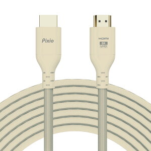 Pixio �E���g���n�C�X�s�[�h HDMI�P�[�u�� 2m �x�[�W�� PXH212BBE HDMI2.1B 8K/60Hz 4K/120Hz HDR�Ή� �i�C�������b�V��