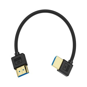 Poyiccot L型HDMI ケーブル 短い 8K、48Gbps 柔らかいHDMI 変換ケーブル L型 左向き HDMI 2.1 規格 0.3m 極薄(8K@60Hz 4K@120Hz/144Hz)対応 PS3、PS4、PS5、Switch、Xboxなど
