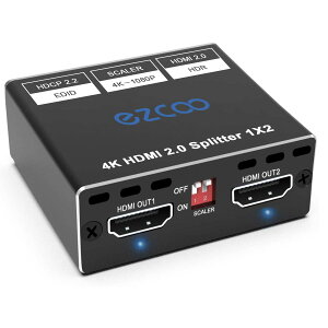 EZCOO HDMI Xvb^[ 1×2 4K 60Hz 4F4F4 HDR hr[ rW HDCP 2.2AHDMI XP[ 4K 1080P ꏏ  At@[EFA AbvO[h AHDMIz 12o 4k ~j Ahr[ Ag