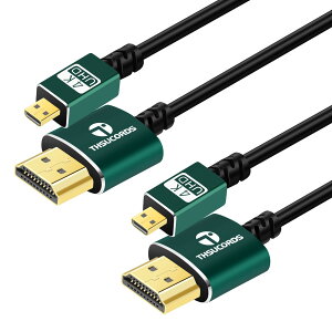 Thsucords ^Micro HDMI - HDMIP[u 2M 2{pbN EgX&tLVu\tg}CNHDMI D^CvHDMI A^CvP[u 3D/4K@60Hz/18gbps/2160P/1080PΉ GoPro Hero7/8/9 Raspberry Pi 4p