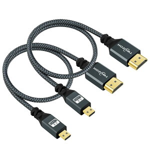 Twozoh Micro HDMI - HDMIP[u 1M 2{ iCґg}CNHDMIP[u 3D/4K@60Hz 18Gbps/2160P/1080PΉ GoPro Hero7/8/9 Raspberry Pi 5p