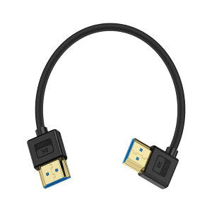 Poyiccot L型HDMI ケーブル短い8K, 48Gbps 柔らかい HDMI 変換ケーブル L字型 右向きHDMI2.1 規格 0.3m 極薄ケーブル 8K@60Hz/4K@120Hz/144Hz 対応 PS3、PS4、PS5、Switch、Xboxなど