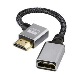 KKM-ラブショー0.15m 0.3m 0.5m短いHDMI ケーブル,4k /1080PHDMI 延長ケーブル, HDMI 1.4オス-メス 90度L字型左右向きHDMI 延長ケーブル 高速HDMI変換4K 60Hz HDMI 1.4ケーブル (右L,メス-オス., 0.15m)