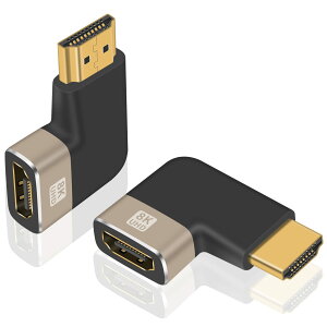 Duttek L��HDMI�ϊ��A�_�v�^, 8K HDMI�ϊ��A�_�v�^�I�X���X2.1�o�[�W�����A8K HDMI 90�x�A�_�v�^L�^�������A����48Gbps HDMI�A�_�v�^8K�I�[�f�B�I/�r�f�I�`���ɑΉ������e���r�ARoku�AFire Stick��2�p�b�N