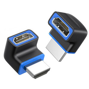 Cable Matters 2�Z�b�g 8K HDMI L�� �R�l�N�^�A270° �p�x�ύXHDMI�ϊ��A�_�v�^�A[8K@60Hz / 4K@120Hz / HDR�Ή�]�AL�^�����A�_�v�^ �I�X-���X