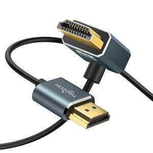 Twozoh HDMI ケーブル 向上き L型 270度 0.3M、超薄型スリムHDMIコード 極細3D/4K@60Hz対応 適格請求書発行可