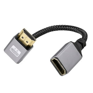 KKM-ラブショー0.15m 0.3m 0.5m短いHDMI ケーブル,4k /1080PHDMI 延長ケーブル, HDMI 1.4オス-メス 90度L字型左右向きHDMI 延長ケーブル 高速HDMI変換4K 60Hz HDMI 1.4ケーブル (4K下L,メス-オス., 0.15m)