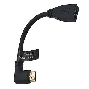 KKM-ラブショー0.15m 0.3m 0.5m~1.8m短いHDMI ケーブル,8k HDMI 延長ケーブル, 8K 60Hz HDMI 2.1オス-メス 90度L字型左右向きHDMI 延長ケーブル 高速HDMI変換48Gbps 8K 60Hz HDMI 2.1ケーブル (0.15m 左L メス-オス)