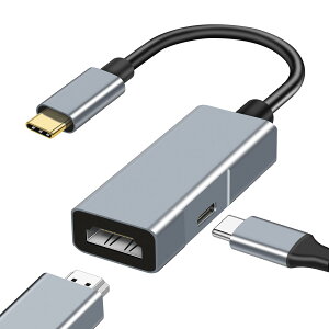 USB Type C HDMIϊA_v^y2024VŁz2in1 ^CvC HDMI ϊA_v^4K@30Hz UHD fo ݒsv PD100W}[d for phone15 hdmi tv ϊP[u o xȂ av/TV Thunderbolt3ΉA~