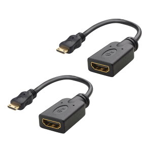 Cable Matters Mini HDMI HDMIϊA_v^ Mini hdmi ϊA_v^ 2{Zbg 15cm o 4K HDR HDMI X ~jHDMI IX Raspberry Pi Zero/Sony/Nikon/Canon/FujitsuȂǑΉ ubN