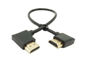 SinLoon 金メッキ 高速 90度 右 HDMI オス - 左 HDMI オスアダプタケーブル イーサネット 3D オーディオリターン対応 (.0.3m R-L)