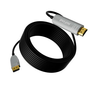 HiFind 8K 光ファイバーDisplayPort HDMIケーブル スリム DP1.4 HDMI2.1コード AOCディスプレイポート HDMI変換線 単方向 柔らかい 8K@60Hz/4K@120Hz HP/ASUS/Dell/HDTV/モニター/プロジェクターと対応 10M