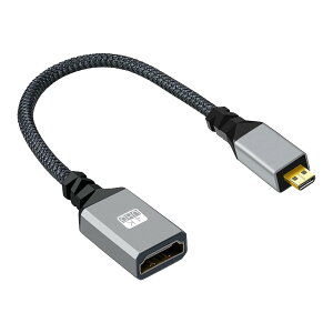 Micro HDMI P[u Micro HDMI to HDMI ϊA_v^[ Type D(IX)-Type A(X) P[u iC҂ A~jEVF 3D/4K@60Hz Ή J/vWFN^[/Gopro/Yoga Ή 20cm