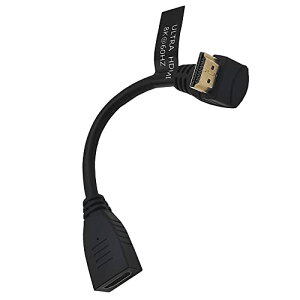 KKM-ラブショー0.15m 0.3m 0.5m~1.8m短いHDMI ケーブル,8k HDMI 延長ケーブル, 8K 60Hz HDMI 2.1オス-メス 90度L字型左右向きHDMI 延長ケーブル 高速HDMI変換48Gbps 8K 60Hz HDMI 2.1ケーブル (0.15m 下L メス-オス)