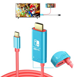 JINGDU USB C to HDMI P[u Nintendo Switch NS/OLED/Steam Deck/ROG Ally ɑΉ |[^u USB-C to HDMI R[h̓IWĩXCb`hbNuăerʃ~[OɎgp\ (, 4K30Hz)