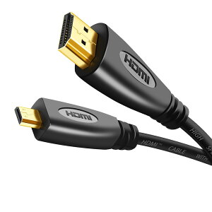 Micro HDMI to HDMI ケーブル 3D 4K 60Hz 1080P (マイクロタイプD-タイプA オス-オス) 安定した伝送 ハイスピード マイクロHDMI HDMI ケーブル GoPro/テレビ/デジカメ/ビデオ/アクションカメラなどに対応 3M
