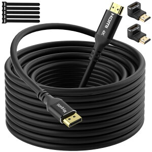 Mygatti 4K DisplayPort HDMIケーブル 3M DP1.4 to HDMI2.1ケーブル単方向 オス-オス 4K@60Hz/2K@120Hz ハイスピード 28AWG無酸素純銅OFC ディスプレイポートからHDMIアクティブ変換ケーブル 長い 金メッキ PC、HDTV