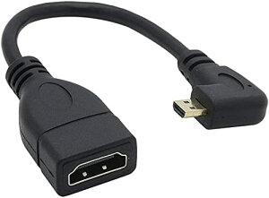 Access 【 15cm 】右L型 HDMI(メス)to Micro HDMI(オス) タイプD to タイプA 90° マイクロHDMI変換ケーブル 金メッキコネクタ搭載 + マイクロファイバークロス付き AV10RL