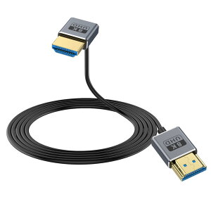 Duttek L字HDMI 2.1ケーブル、8K HDMIオスからオスケーブル、L字型HDMI変換ケーブル超高速度48Gbps帯域幅、超薄型HDMIコードOD2.5mm、8K@60Hz、4K@240Hz、ダイナミックHDR、eARCに対応、GH5S、PS5、Xbox Oneモニ